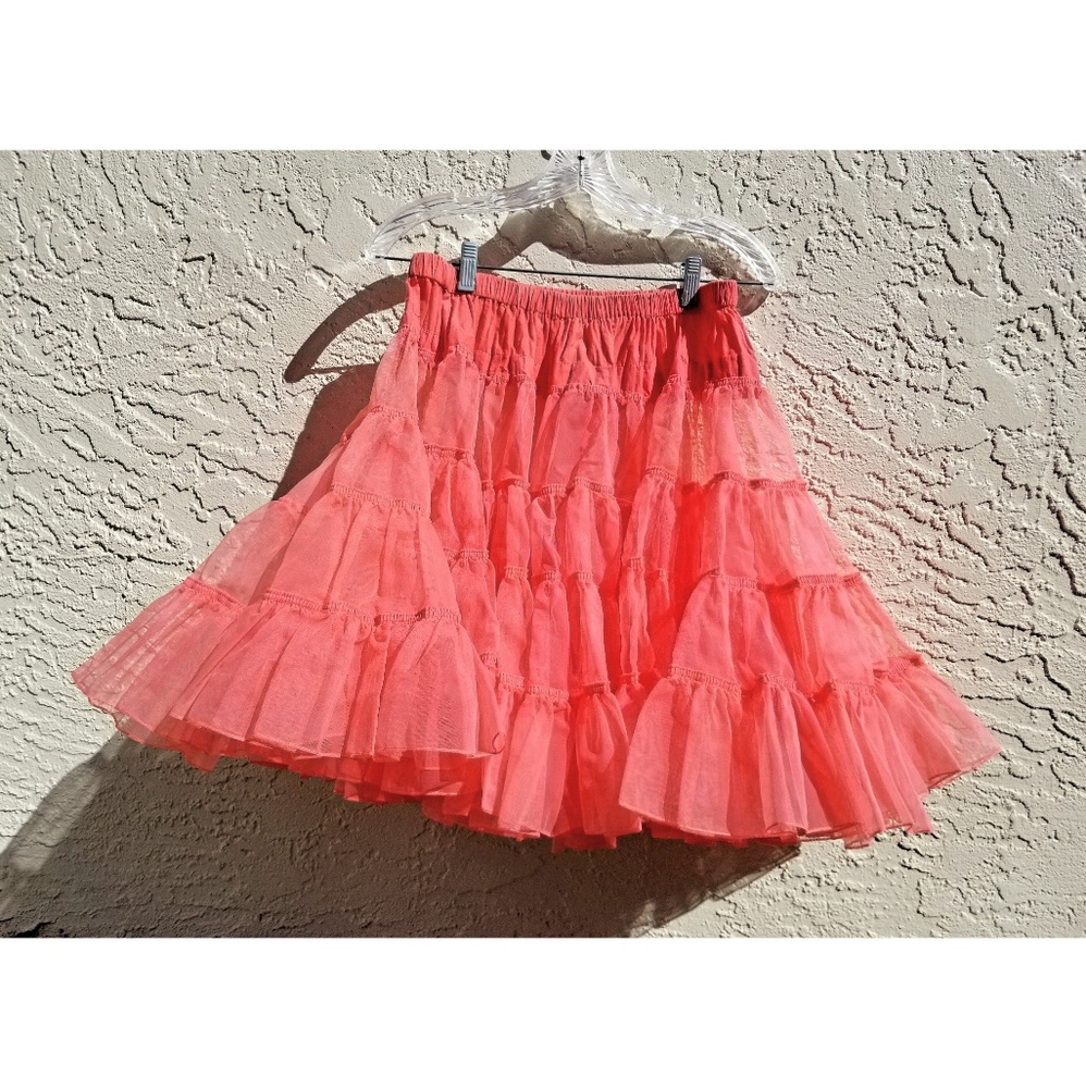 Ruffled Petticoat Tutu in CORAL • Vintage 80's
